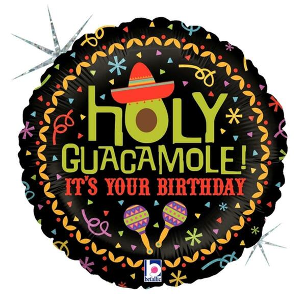 Betallic 18 in. Holy Guacamole Birthday Holo Foil Balloon, 5PK 86656